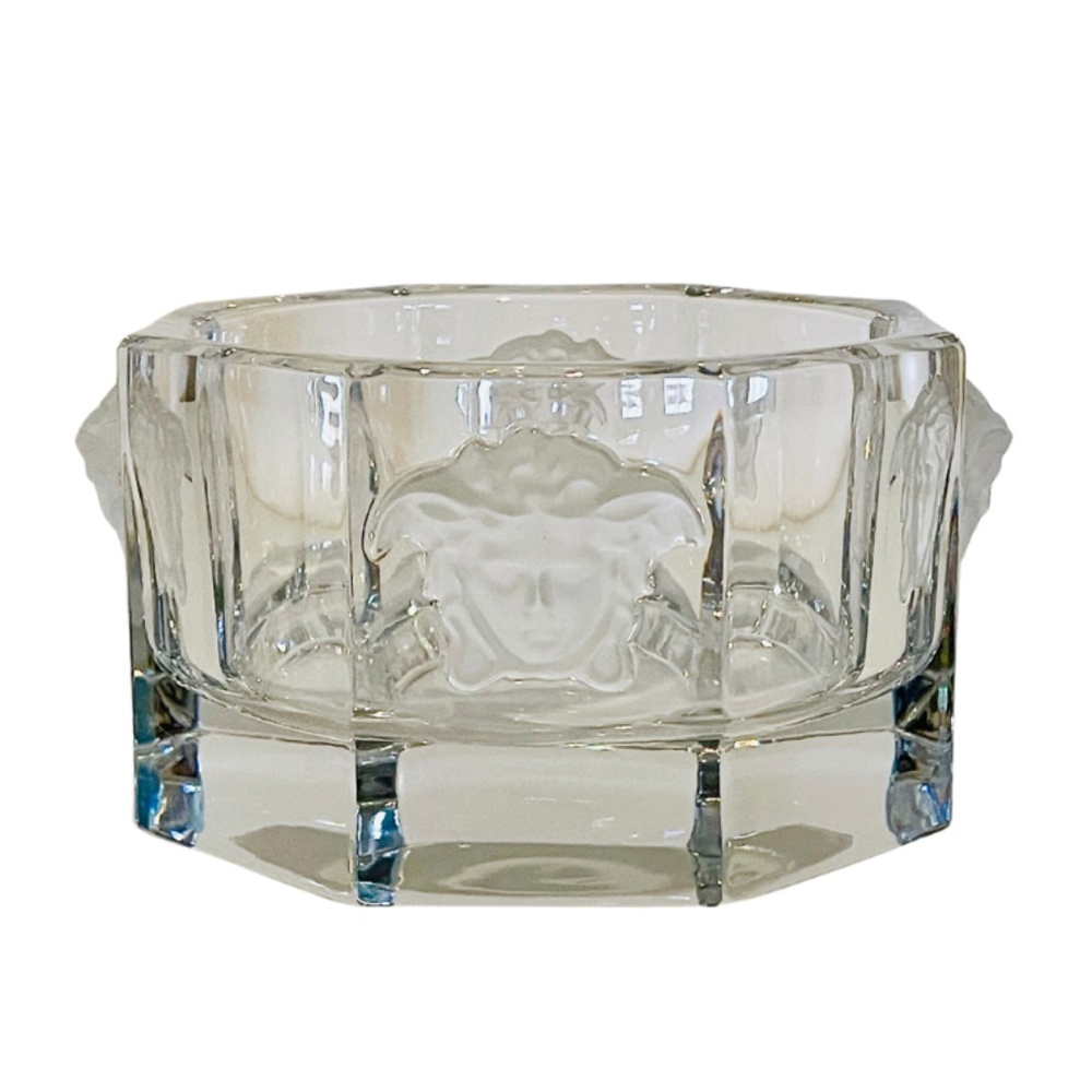 Versace x Rosenthal Medusa Lumiere Clear Crystal Bottle Coaster